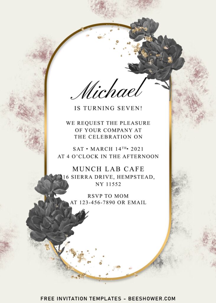 9+ Dusty Watercolor Camellia Birthday And Baby Shower Invitation Templates