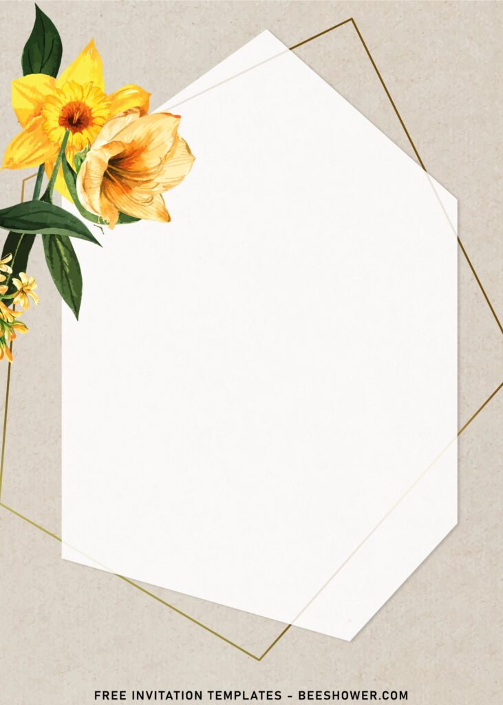 11+ Insanely Beautiful Bright Flowers Birthday Invitation Templates with gorgeous geometric lines