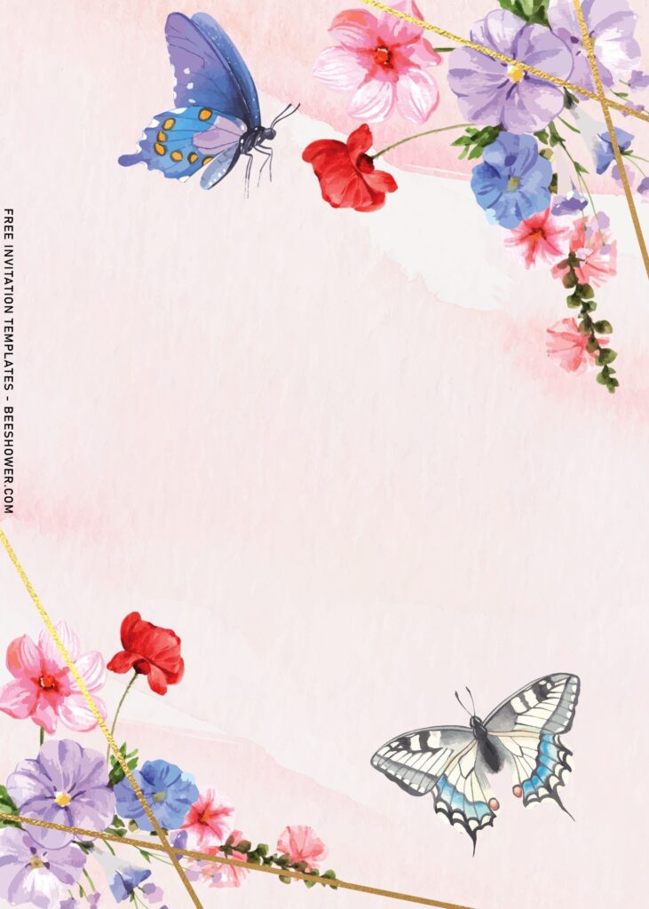 7+ Striking Periwinkle Flower & Butterfly Birthday Invitation Templates with gorgeous watercolor butterfly