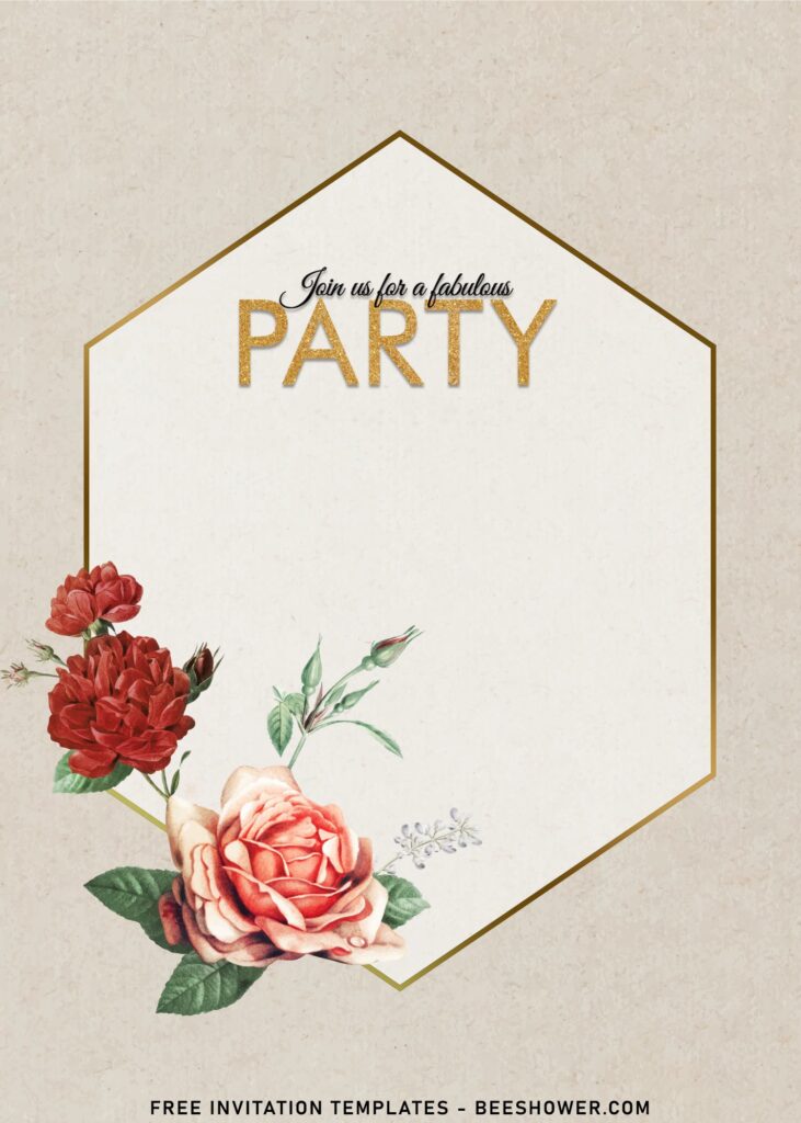 7+ Striking Soft Colorful Floral Birthday Invitation Templates with romantic red rose