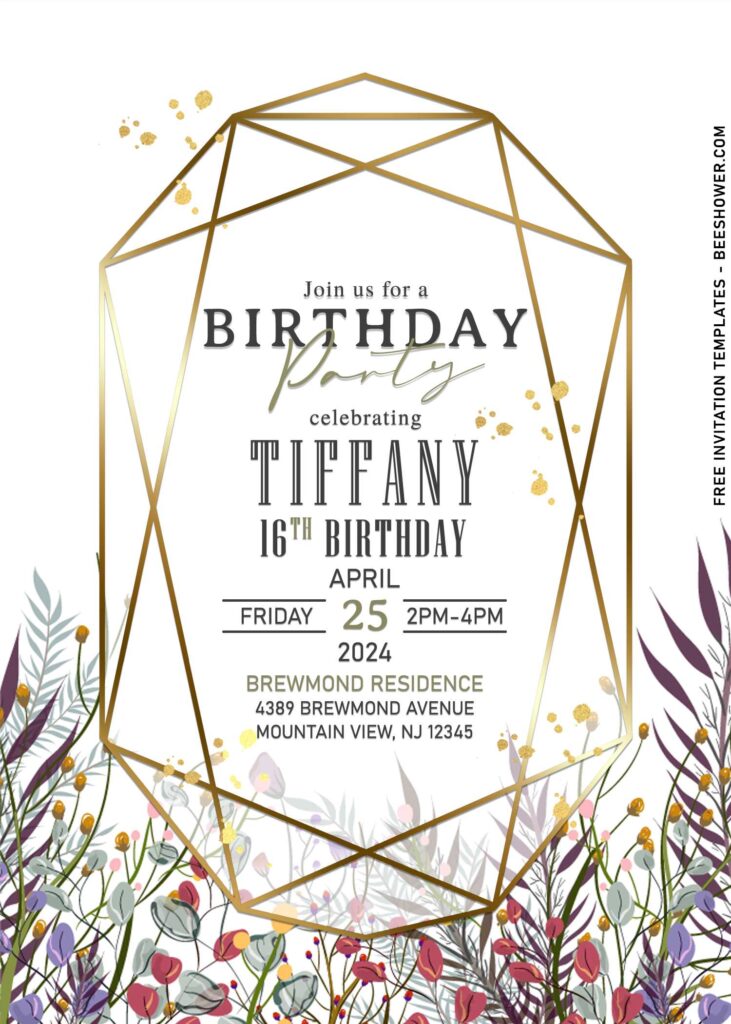 7+ Aesthetic Floral Vines Birthday Invitation Templates Great For Summer Events