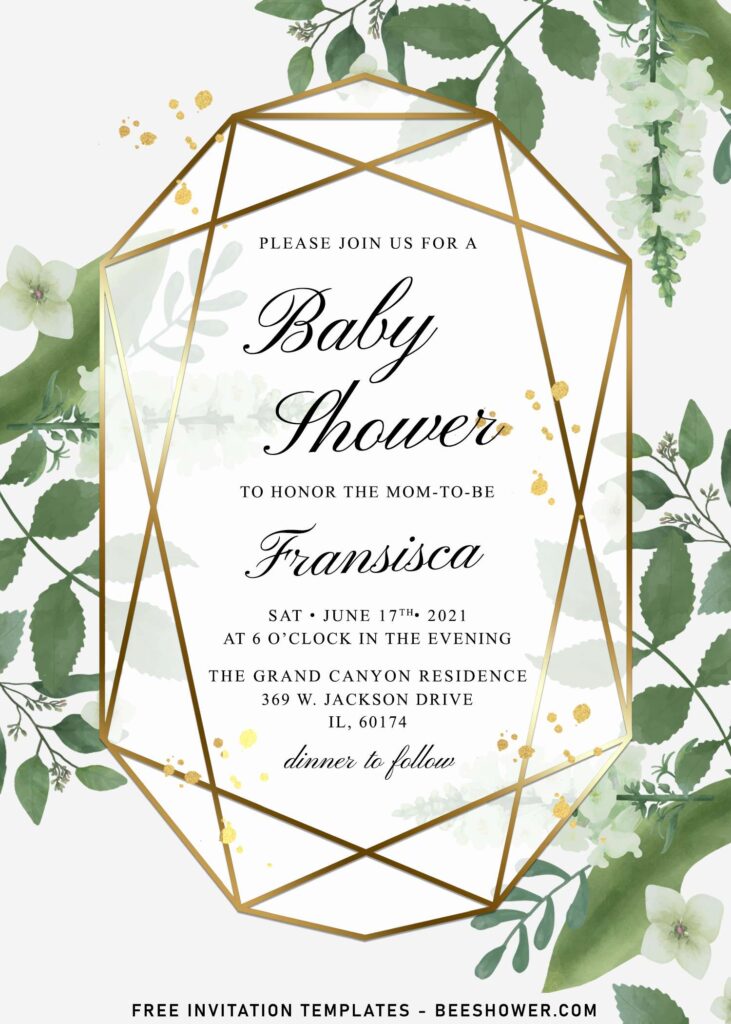 8+ Subtle Greenery Garland Baby Shower Invitation Templates