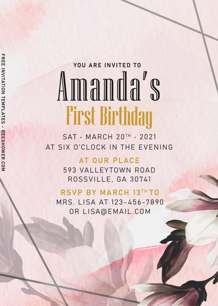 8+ Essential Lily Magnolia Floral Invitation Templates Great For Any Events