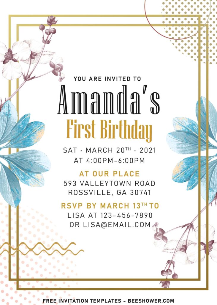 9+ Modest Vintage Watercolor Floral Birthday Invitation Templates