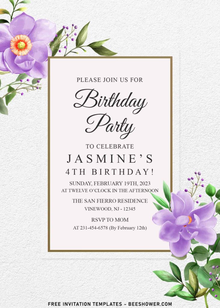9+ Refined Flora Baby Shower And Birthday Invitation Templates