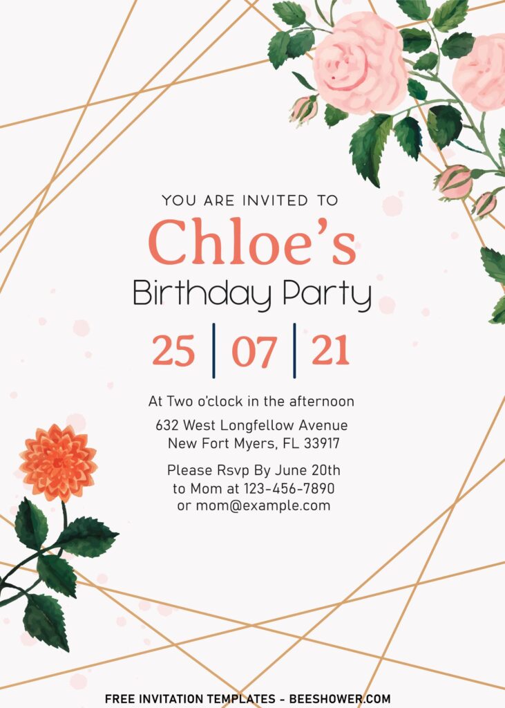 9+ Ready To Bloom Gorgeous Floral Themed Birthday Invitation Templates