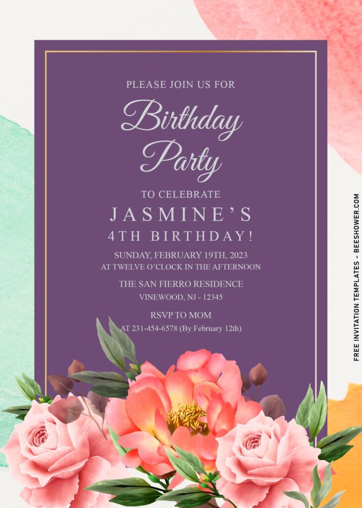 9+ Beautiful Ombre Blush Floral Birthday Invitation Templates