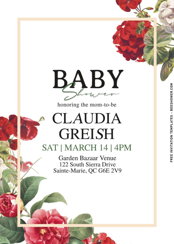 10+ Delicate Red Rose Baby Shower Invitation Templates