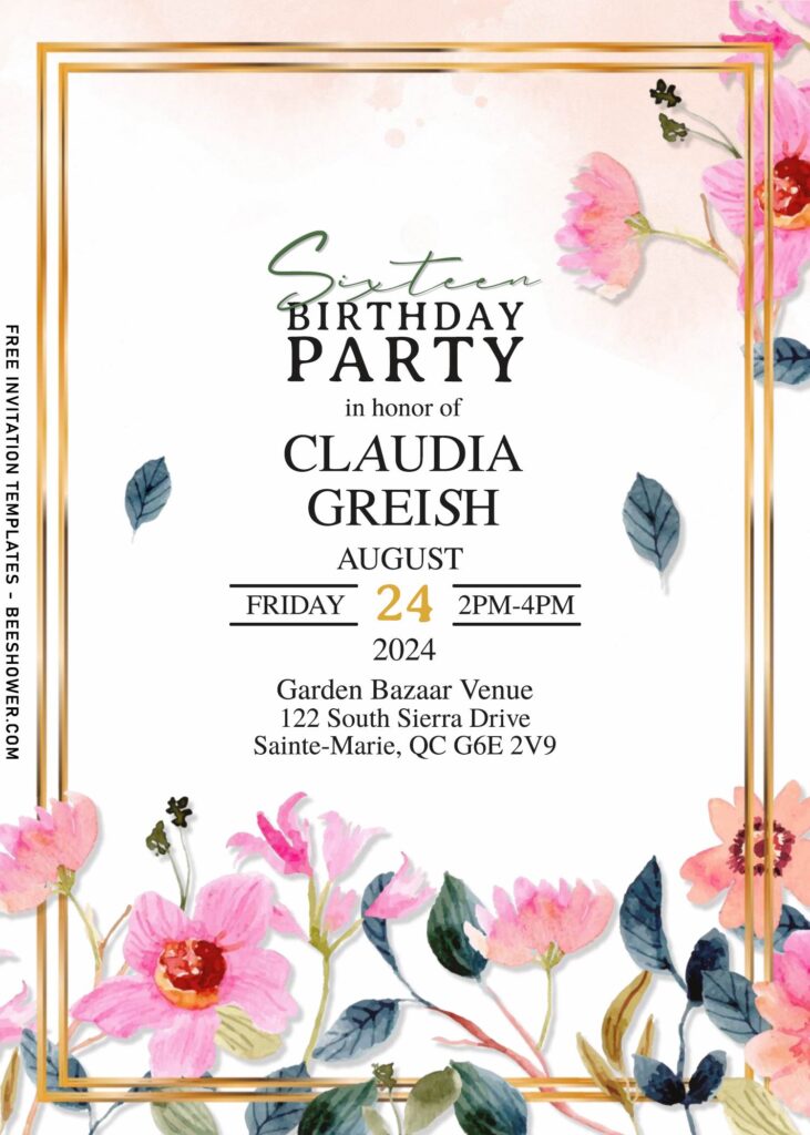 10+ Watercolor Gardenia And Butterfly Baby Shower Invitation Templates