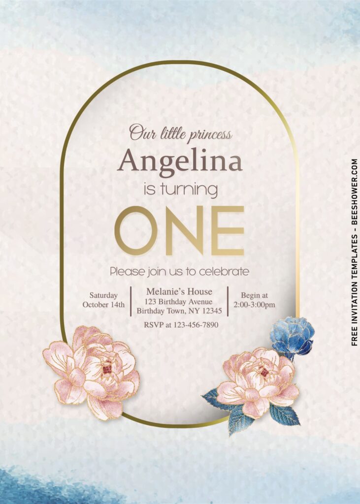 11+ Picturesque Floral And Gold Lining Birthday Invitation Templates