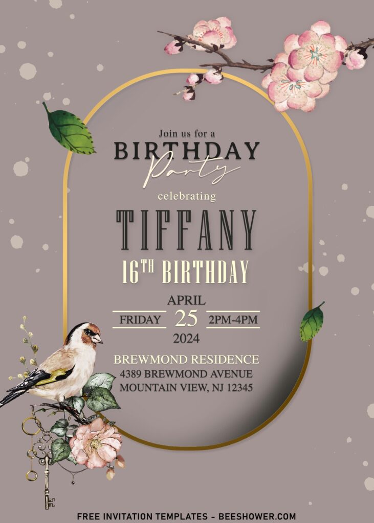 11+ Modest Floral Love Bird Birthday Invitation Templates