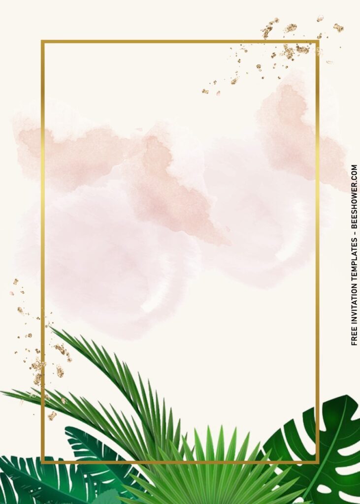 11+ Glam And Chic Greenery Invitation Templates Perfect For Garden Soiree with palm leaves