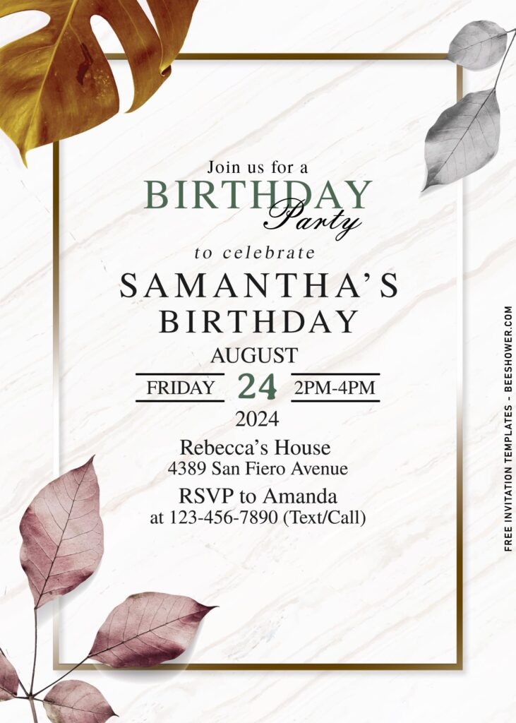 8+ Aesthetic Silver Foil Greenery Invitation Template Fits For Any Events
