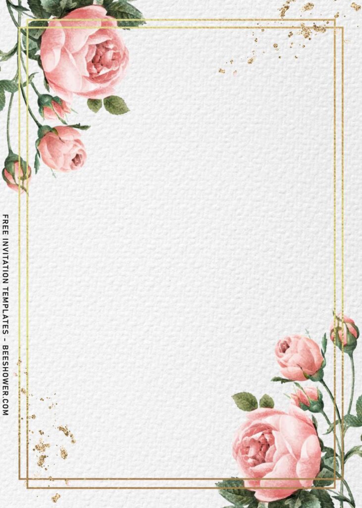 8+ Chic Blush Garden Rose Invitation Templates For A Fresh Modern Look with watercolor garden roses