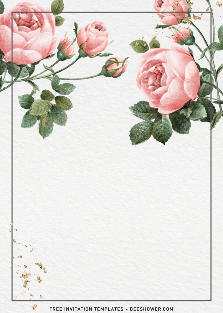 8+ Chic Blush Garden Rose Invitation Templates For A Fresh Modern Look with canvas background