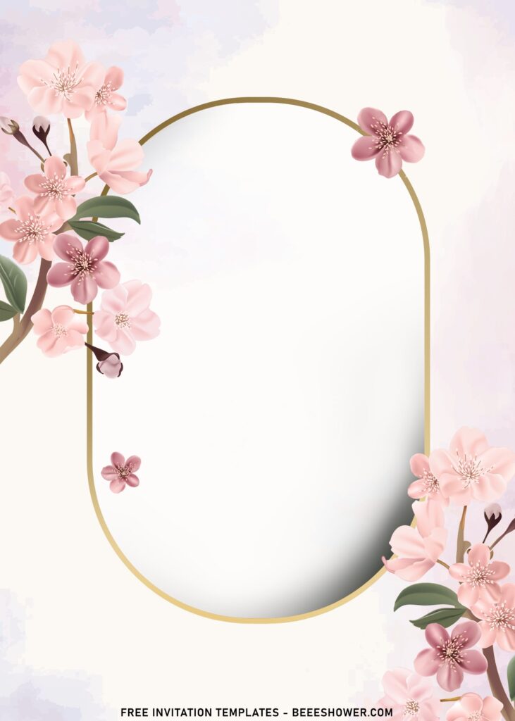 9+ Cascading Whispery White Camellia Birthday Invitation Templates with blush mauve pink background