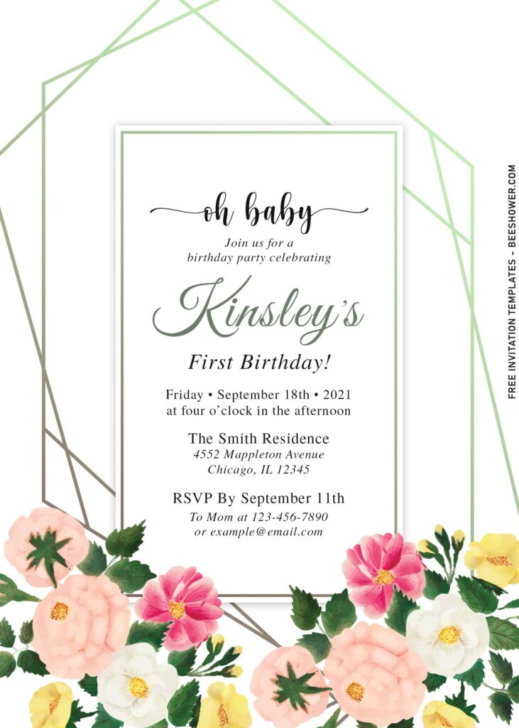 7+ Delicate Floral Vines Baby Shower Invitation Templates