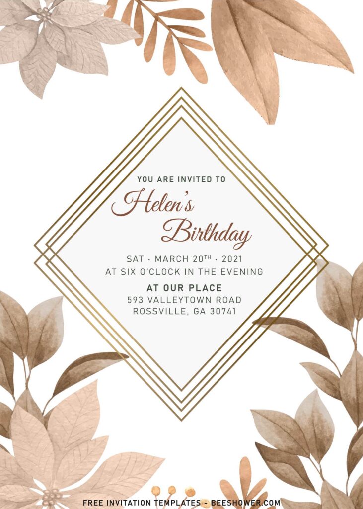 8+ Earthy Rustic Foliage Birthday And Baby Shower Invitation Templates