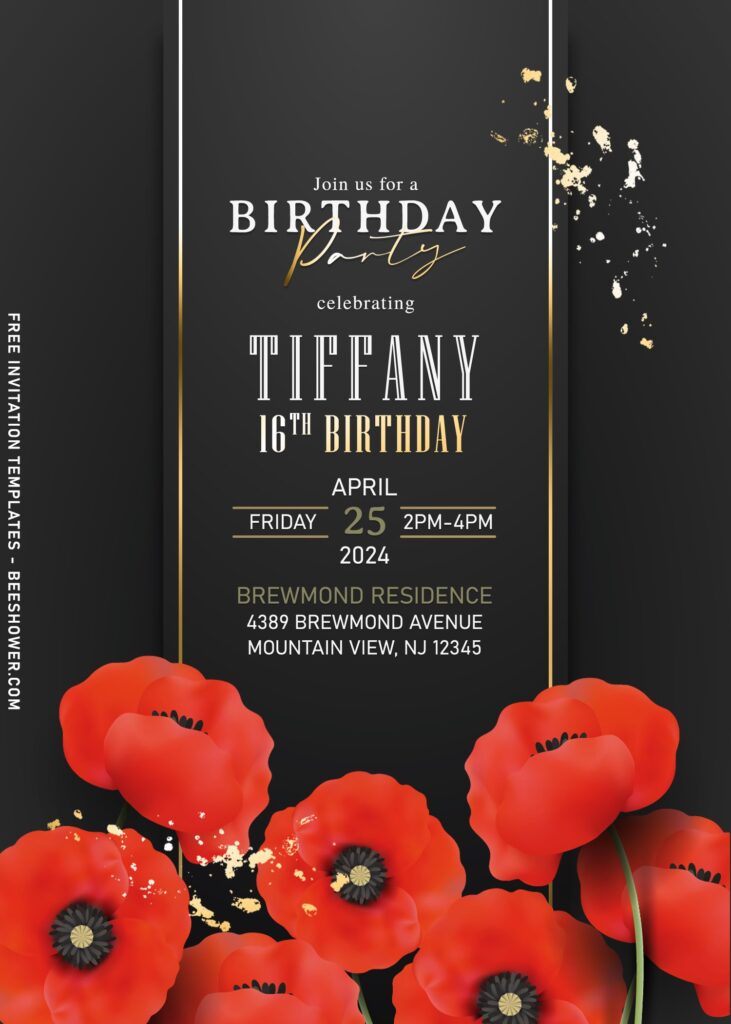 10+ Fancy Spring Red Poppy Birthday Invitation Templates