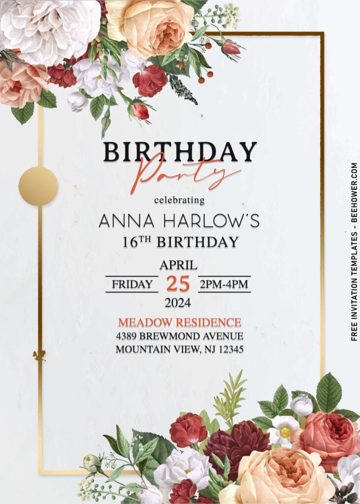 11+ Aesthetic Colorful Floral Birthday Invitation Templates