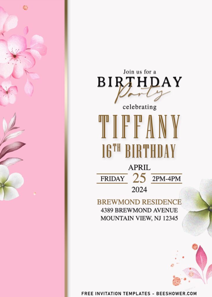 7+ Blossoming Elegant Blush Roses Birthday Invitation Templates