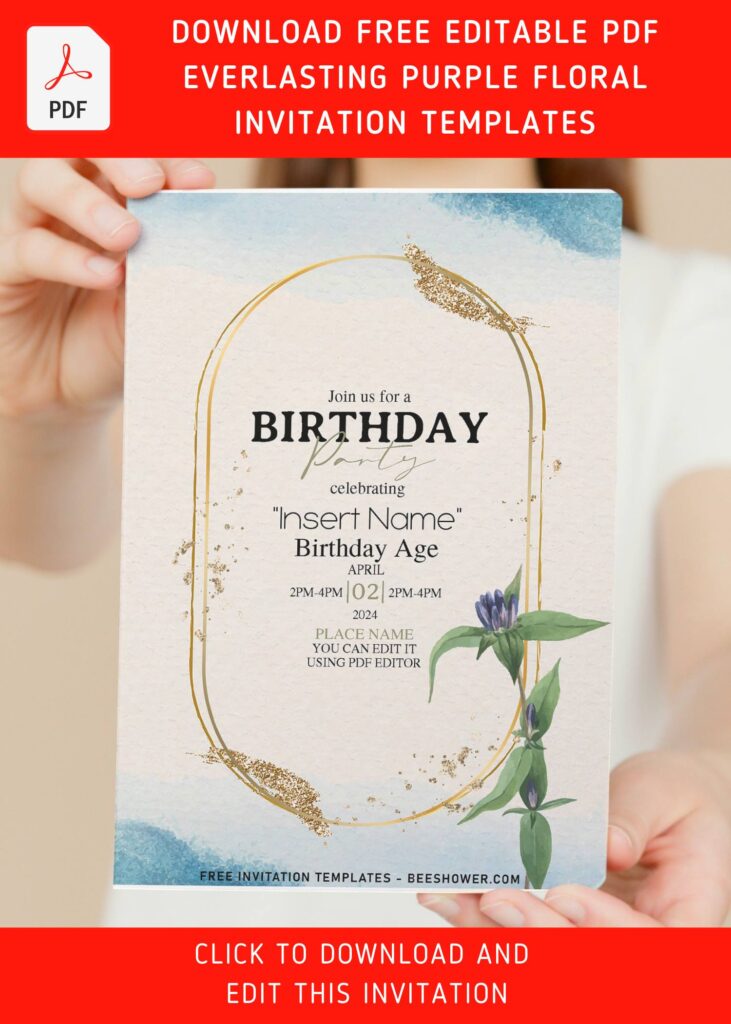 (Free Editable PDF) Sweet Pea And Daisy Floral Invitation Templates with 