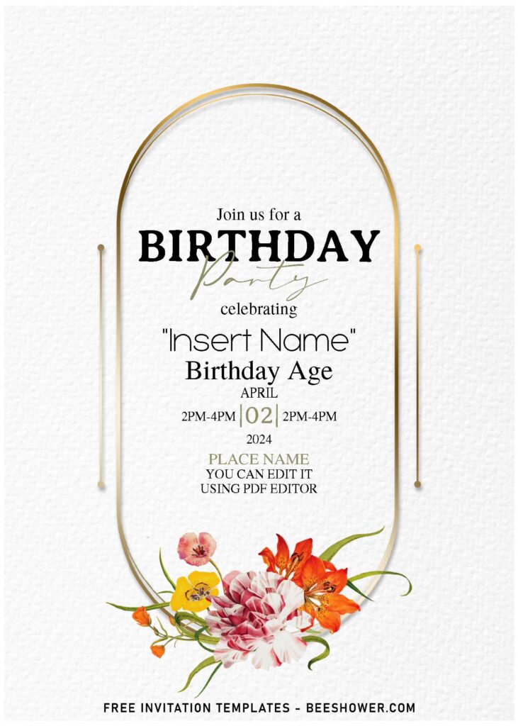 (Free Editable PDF) Breathtaking Spring Blooms Birthday Invitation Templates with Calla Lily