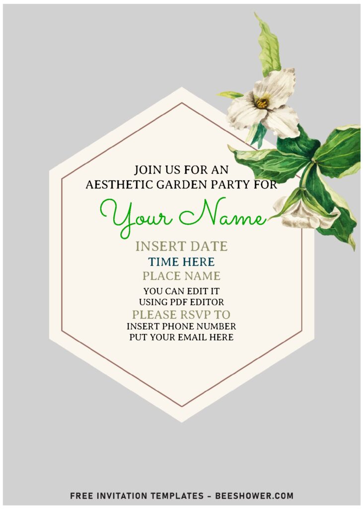 (Free Editable PDF) Breathtakingly Elegant Lily & Arrowhead Floral Invitation Templates with elegant script