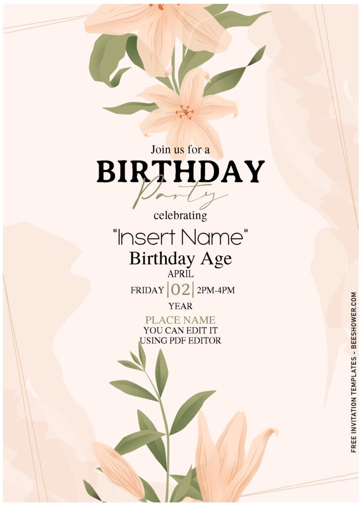 (Free Editable PDF) Celestial Summer Bohemian Rustic Flower Invitation Templates with rustic beige background