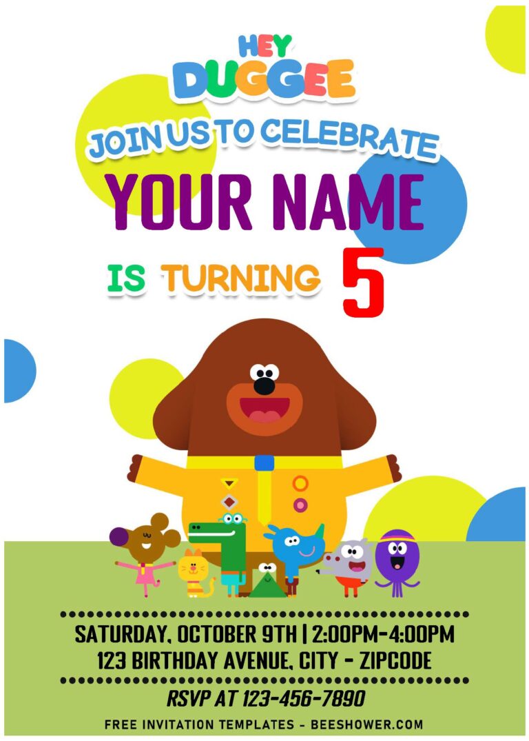 (Free Editable PDF) Sand Castle Hey Duggee Birthday Invitation ...