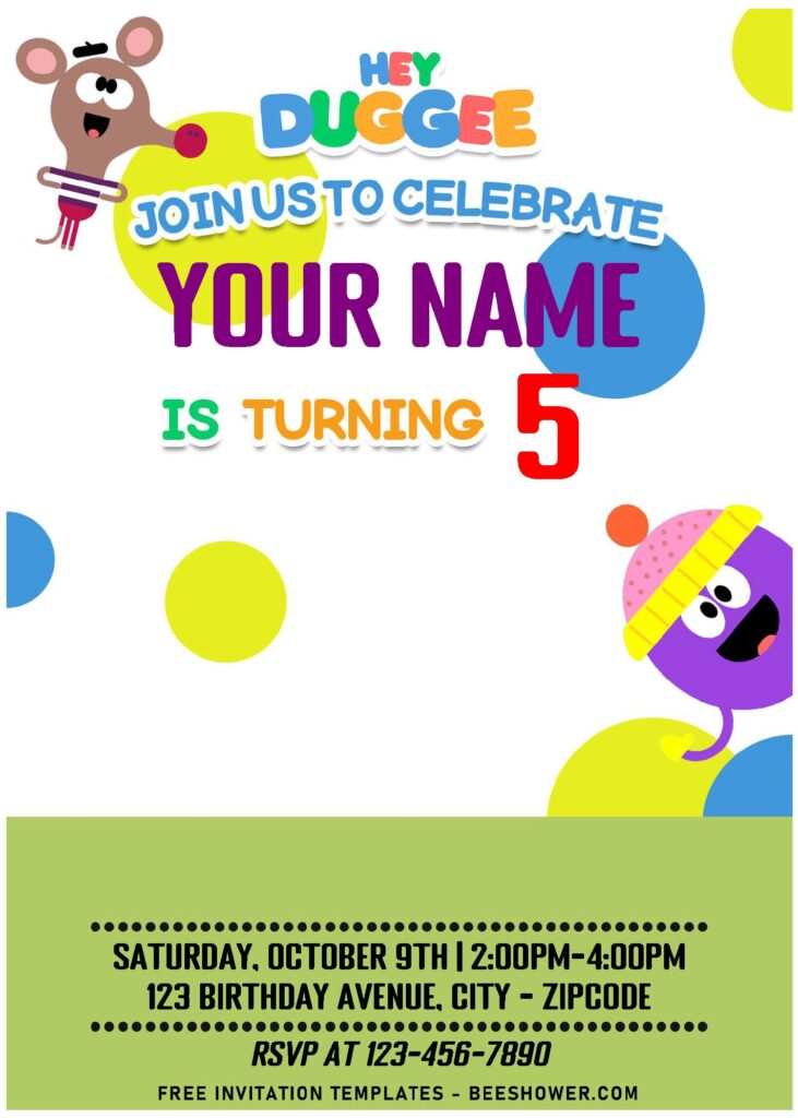 Free Editable PDF Hey Duggee Birthday Invitation Templates For Toddler C - Downloadable (Free Editable PDF) Sand Castle Hey Duggee Birthday Invitation Templates - Template No. 23