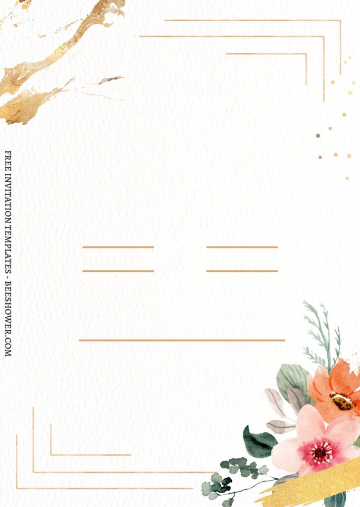 (Free) 7+ Ombre Gold And Floral Autumn Canva Birthday Invitation Templates with greenery foliage