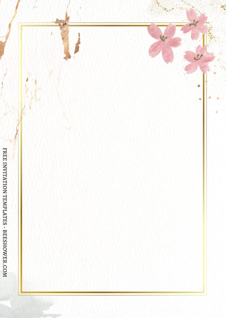 (Free) 7+ Ombre Gold And Floral Autumn Canva Birthday Invitation Templates with plain canvas background