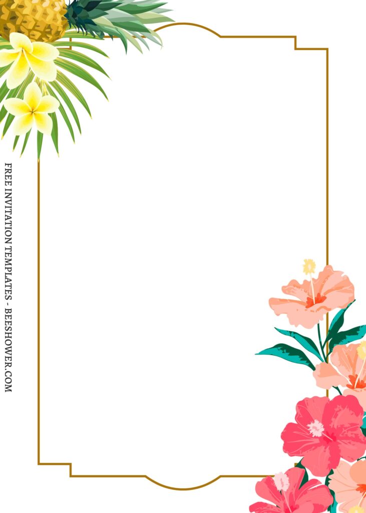 7+ Watercolor Tropical Summer Foliage & Floral Invitation Templates with white background
