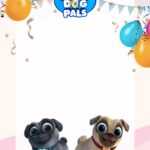 10+ Cute Puppy Dog Pals Canva Birthday Invitation Templates C
