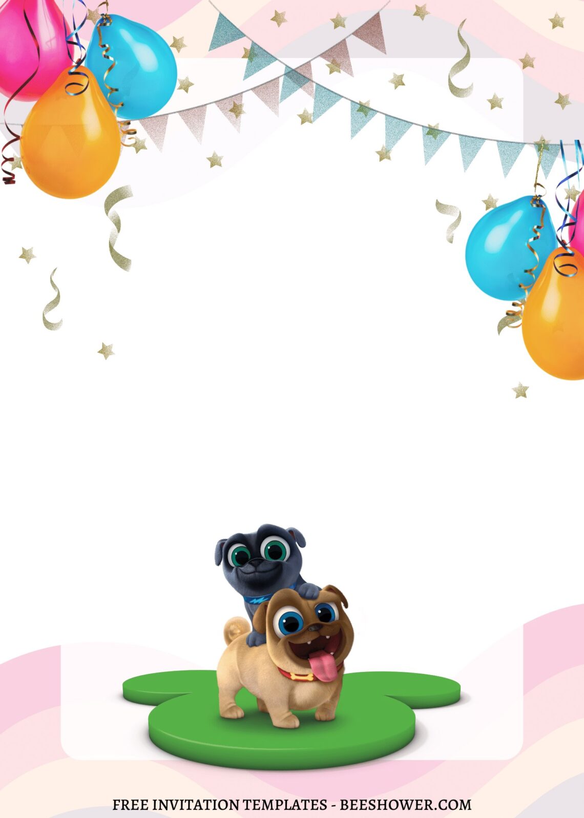 10+ Festive Puppy Dog Pals Canva Birthday Invitation Templates | Beeshower