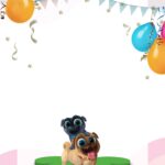 10+ Lovely Cute Puppy Dog Pals Canva Birthday Invitation Templates C