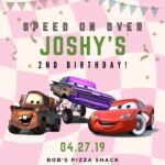11+ Lovely Racing Disney Cars Canva Birthday Invitation Templates B