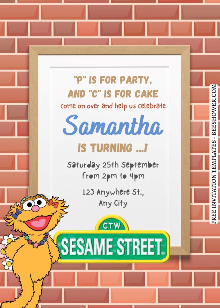9+ Party With Elmo & Friends Canva Birthday Invitation Templates with cute wording