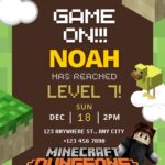 11+ Game On Minecraft Canva Birthday Invitation Templates D