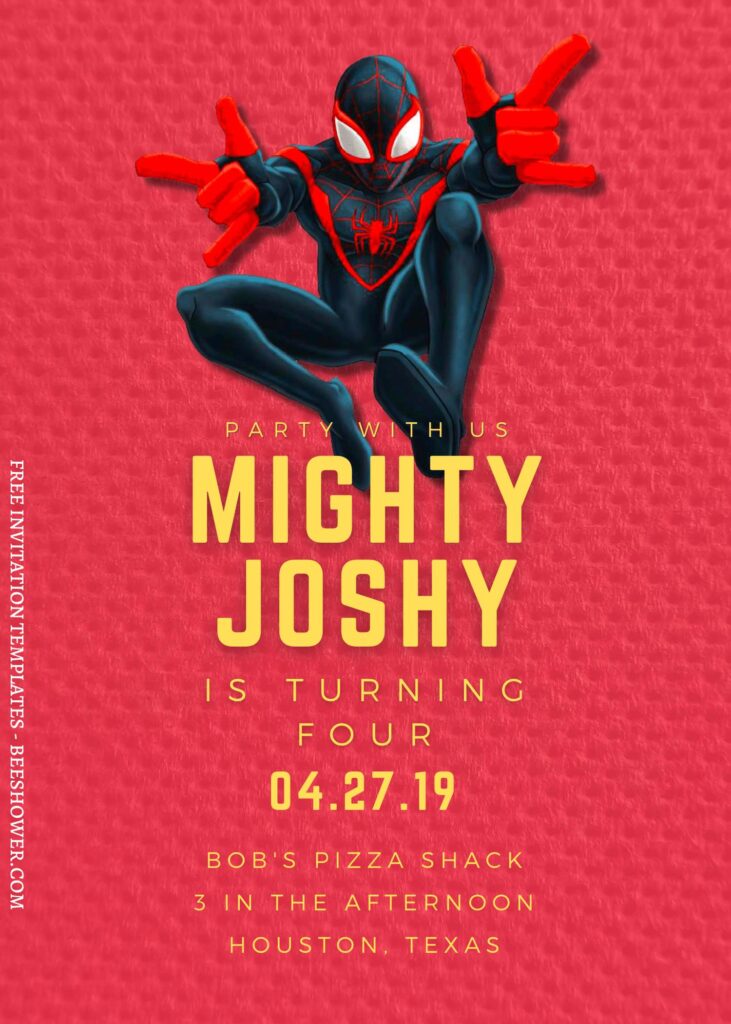 8+ Mighty Spiderman Canva Birthday Invitation Templates with Morales Spiderman