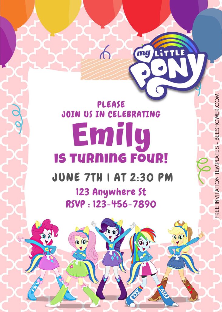 10+ Splendid My Little Pony Canva Birthday Invitation Templates with Twilight Sparkle