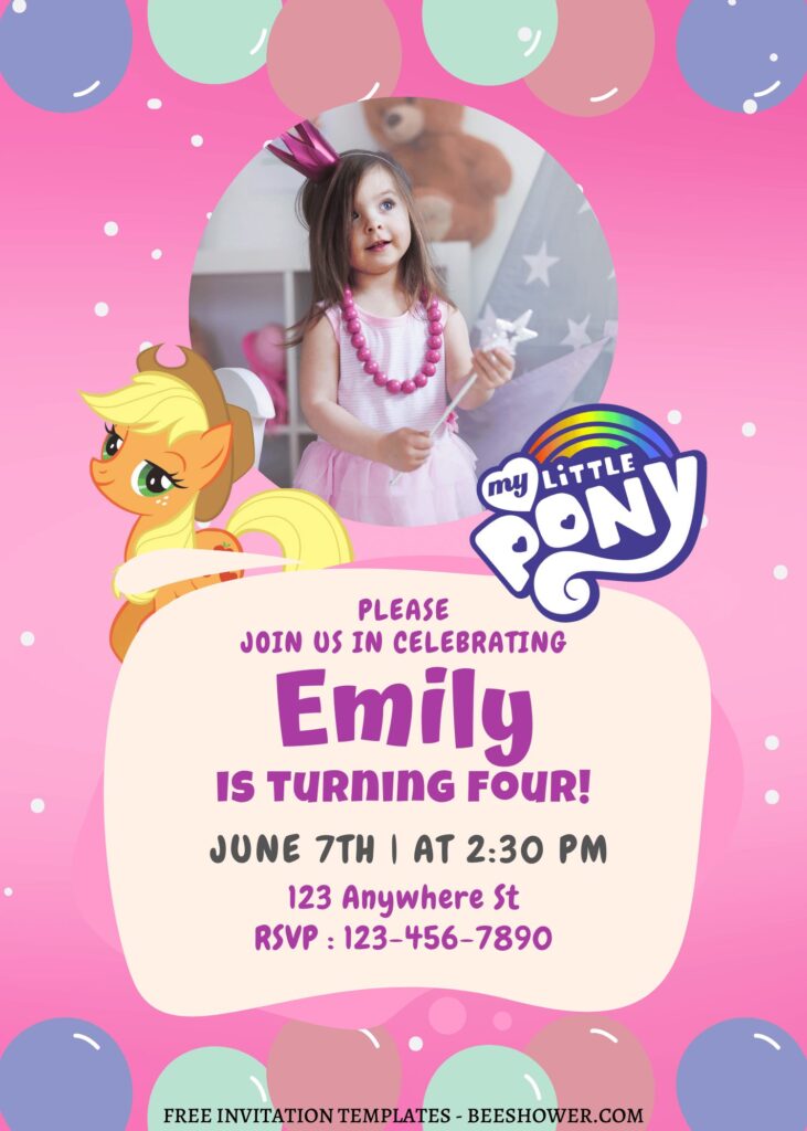 11+ Ultimate My Little Pony Canva Birthday Invitation Templates with adorable Rainbow dust