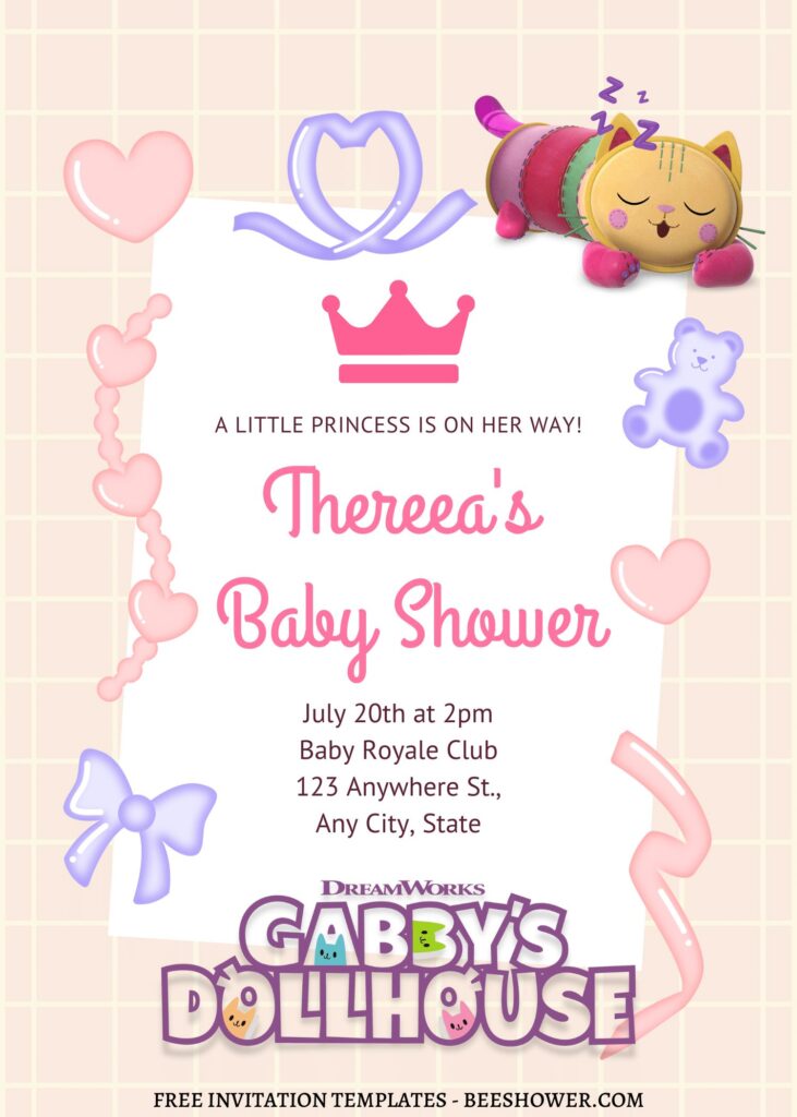 7+ Gabby Dollhouse Canva Birthday Invitation For Your Daughter's Birthday with Adorable wording
