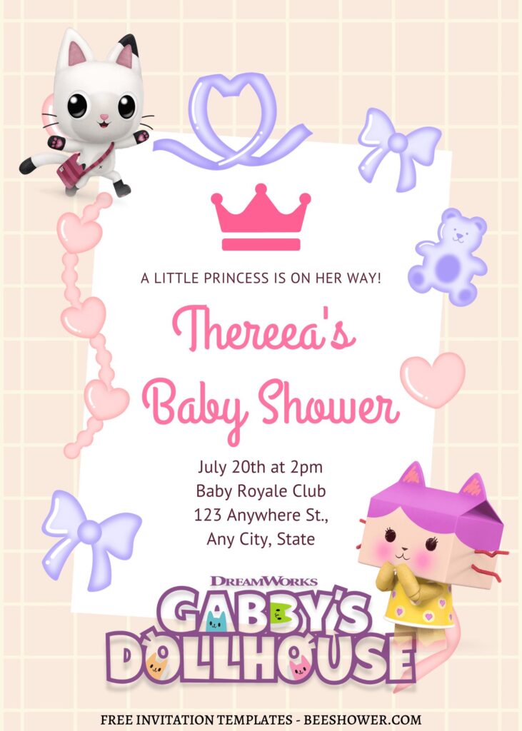 7+ Gabby Dollhouse Canva Birthday Invitation For Your Daughter's Birthday with Pandy Paws