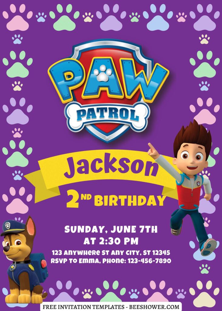 7+ Joyful PAW Patrol Canva Birthday Invitation Templates with Ryder