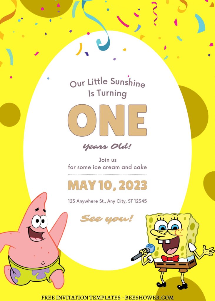 9+ Fun SpongeBob On The Run Canva Birthday Invitation Templates with cute wording