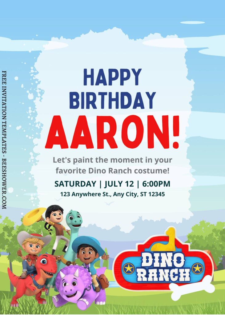 9+ ROAR-SOME Dino Ranch Canva Birthday Invitation Templates with Miguel and Tango