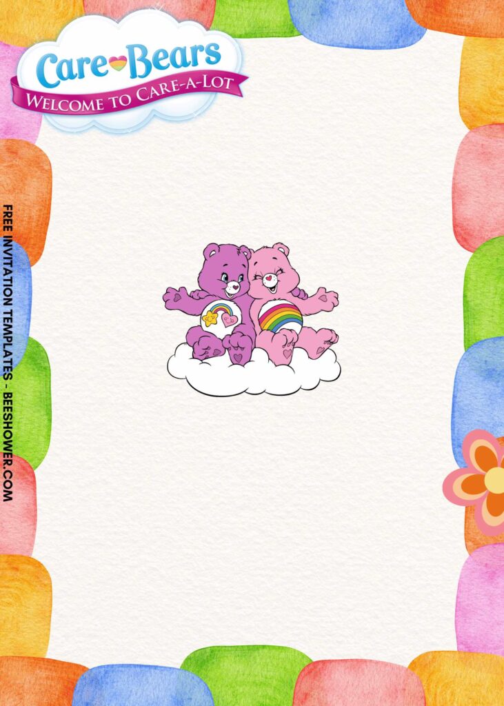 7 Special Care Bears Canva Birthday Invitation Templates C - Downloadable 7+ A Whole Lot Of Fun Care Bears Canva Birthday Invitation Templates - Template No. 34