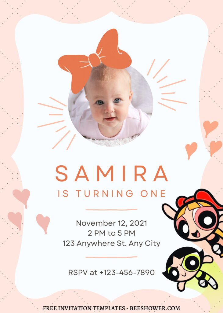 10+ Simply Cute Powerpuff Girls Canva Birthday Invitation Templates  with Adorable Buttercup